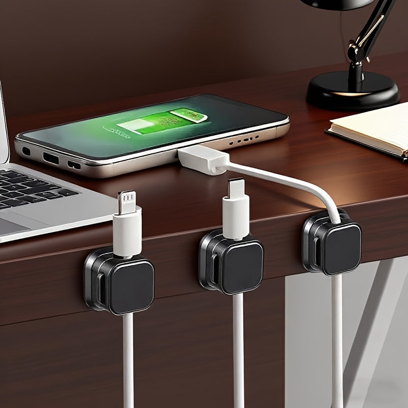 A Set of 8 Cable Organizer Clips, No Drilling Required, Cable Holder Storage Sockets, Self-adhesive Network Cable Clips, Wiring Clips, No-nail Cable Management