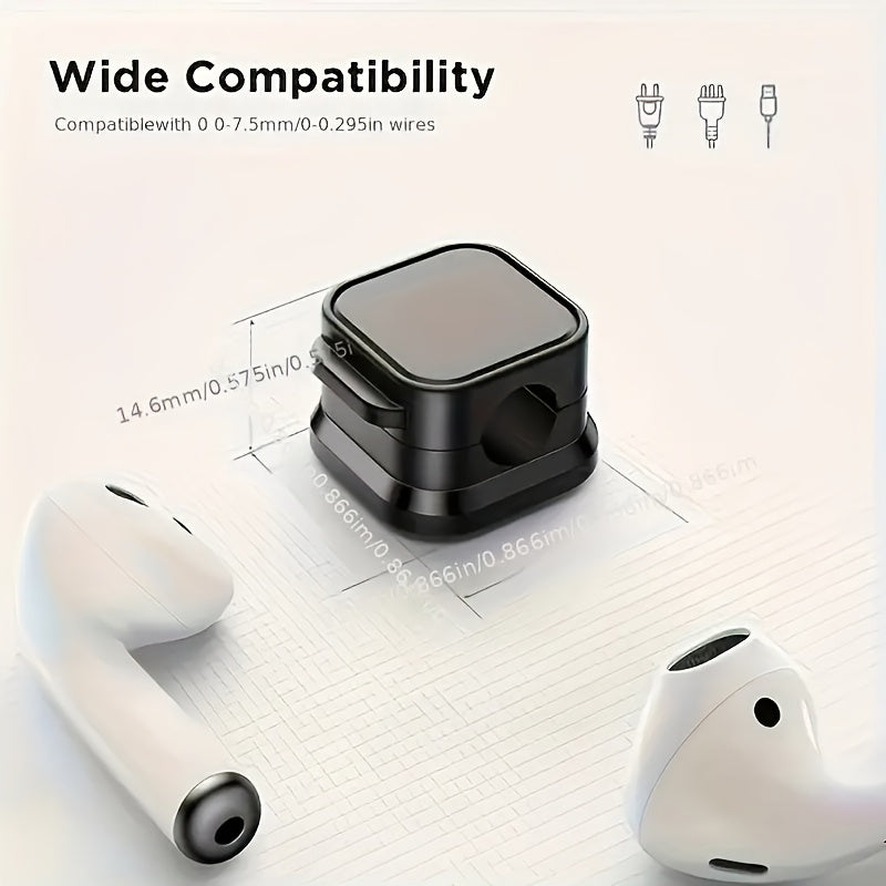 1/8/10/20 Pack Magnetic Cable Management Clamps - Heavy-Duty Plastic Desktop Organizer with Hidden Charging Ports, Space-Saving Cable Holder for Bedside Table