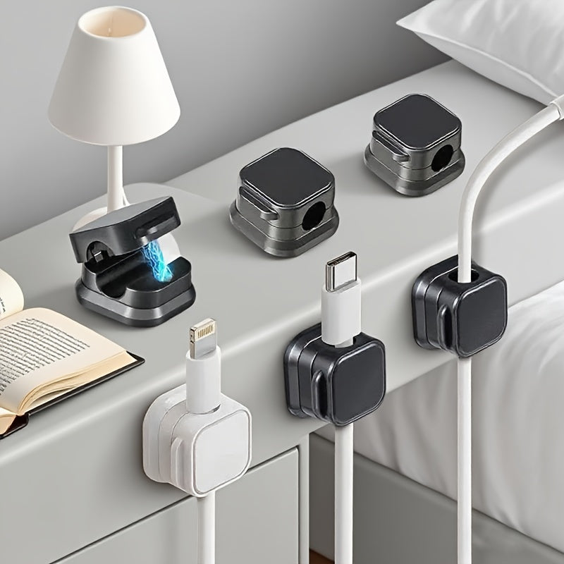 A Set of 8 Cable Organizer Clips, No Drilling Required, Cable Holder Storage Sockets, Self-adhesive Network Cable Clips, Wiring Clips, No-nail Cable Management