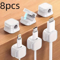 1/8/10/20 Pack Magnetic Cable Management Clamps - Heavy-Duty Plastic Desktop Organizer with Hidden Charging Ports, Space-Saving Cable Holder for Bedside Table