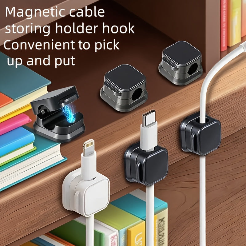 A Set of 8 Cable Organizer Clips, No Drilling Required, Cable Holder Storage Sockets, Self-adhesive Network Cable Clips, Wiring Clips, No-nail Cable Management