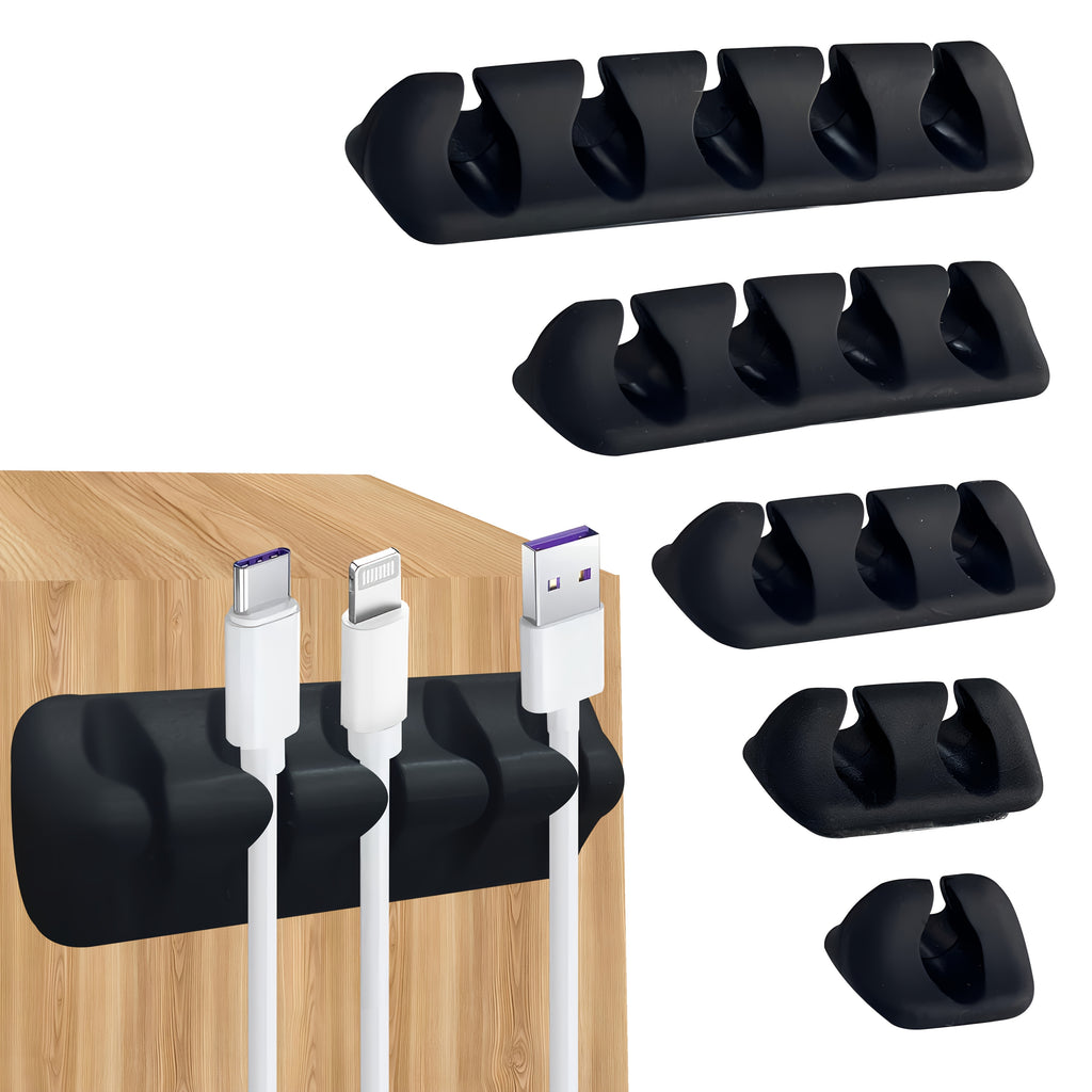 1/2/3/5pcs Self-Adhesive Cable Management Clips - Multi-Slot Cord Organizer for Desk/Home/Office/Car, Usb/Power/Mouse/Charger Cable Holder