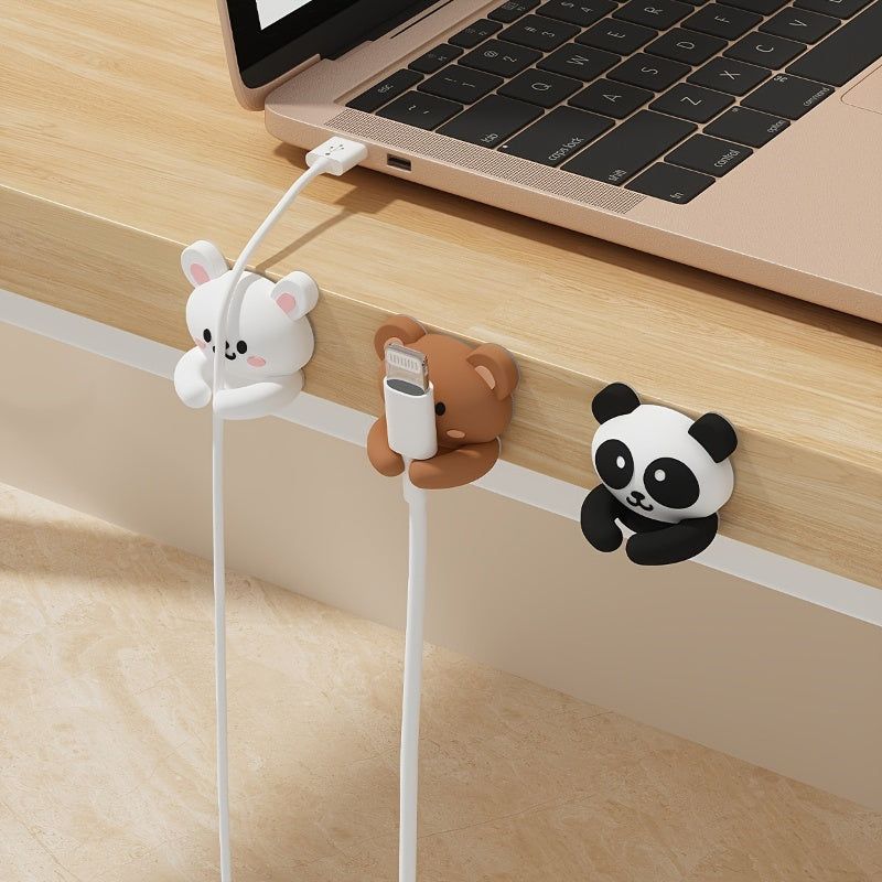 1/3pcs Cute Desktop Multi-Functional Cord Winder, Practical Hook and Clip for Mouse Wire/Headphone Line Data Cabler Fixer No-Nail Organizer of Table & Drawer Storage, Cord Management, Desk Organization, Minimalist Hook, Compact Organizer, Durable Clip, Sm