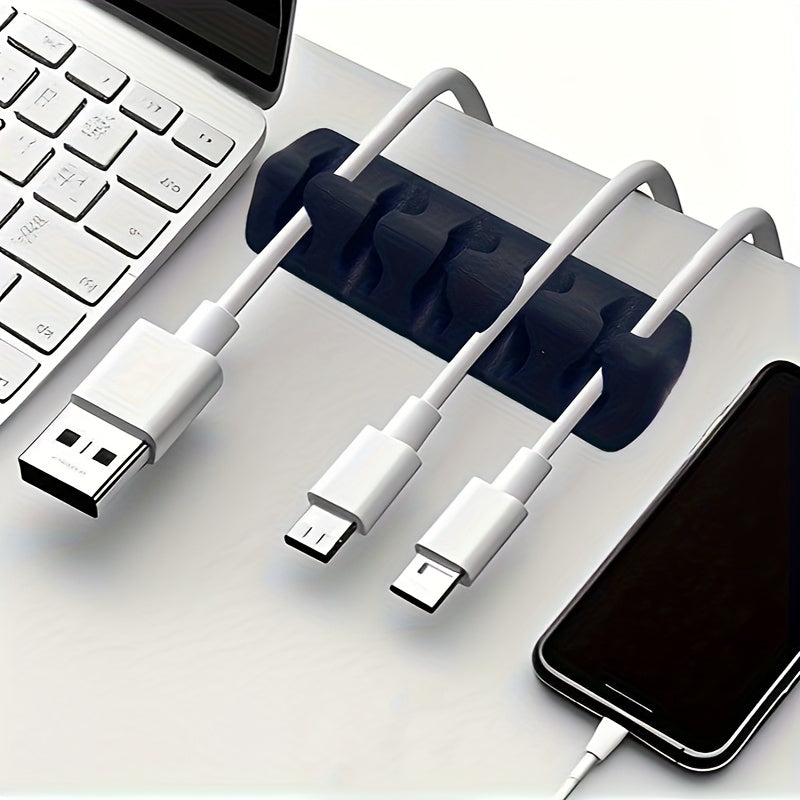 1/2/3/5pcs Self-Adhesive Cable Management Clips - Multi-Slot Cord Organizer for Desk/Home/Office/Car, Usb/Power/Mouse/Charger Cable Holder