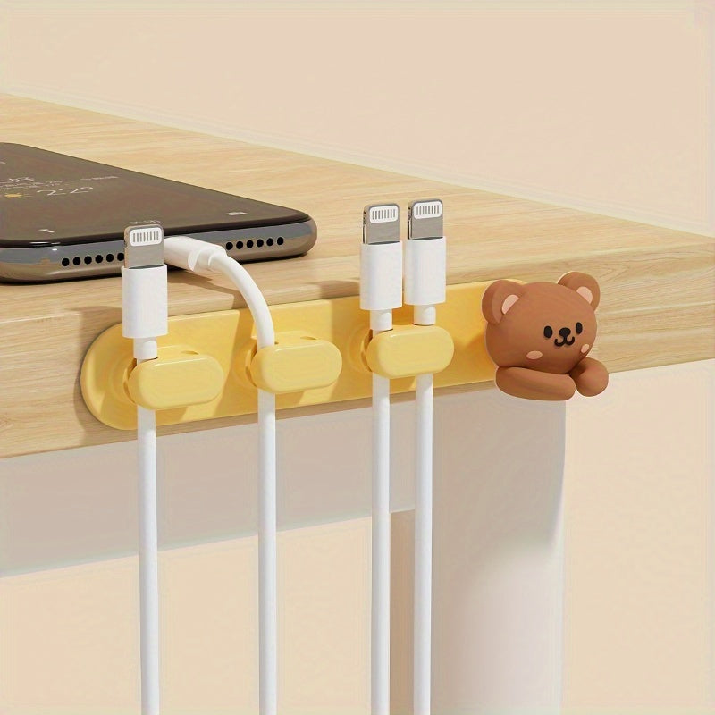 1/3pcs Cute Desktop Multi-Functional Cord Winder, Practical Hook and Clip for Mouse Wire/Headphone Line Data Cabler Fixer No-Nail Organizer of Table & Drawer Storage, Cord Management, Desk Organization, Minimalist Hook, Compact Organizer, Durable Clip, Sm