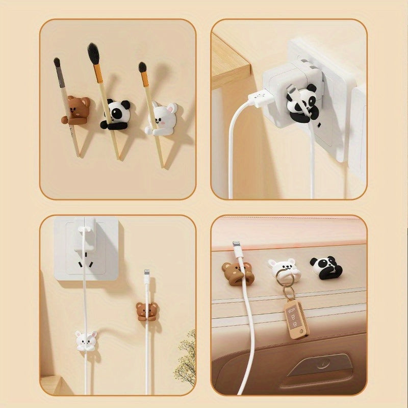 An Adorable Cable Clip for Animals, a PVC Box for Organizing Cables, a Holder for Charging Cables with a Protective Cover Designed for Managing Tables And Nightstands - Available in Various Colors!