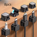 A Set of 8 Cable Organizer Clips, No Drilling Required, Cable Holder Storage Sockets, Self-adhesive Network Cable Clips, Wiring Clips, No-nail Cable Management