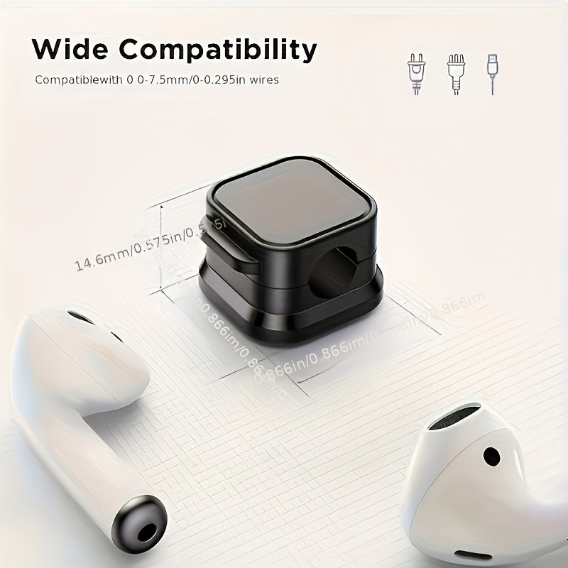 A Set of 8 Cable Organizer Clips, No Drilling Required, Cable Holder Storage Sockets, Self-adhesive Network Cable Clips, Wiring Clips, No-nail Cable Management