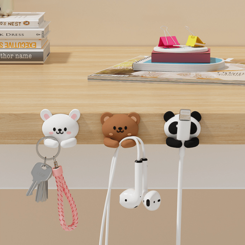 1/3pcs Cute Desktop Multi-Functional Cord Winder, Practical Hook and Clip for Mouse Wire/Headphone Line Data Cabler Fixer No-Nail Organizer of Table & Drawer Storage, Cord Management, Desk Organization, Minimalist Hook, Compact Organizer, Durable Clip, Sm