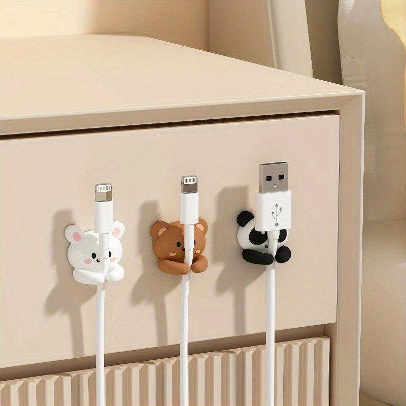 An Adorable Cable Clip for Animals, a PVC Box for Organizing Cables, a Holder for Charging Cables with a Protective Cover Designed for Managing Tables And Nightstands - Available in Various Colors!