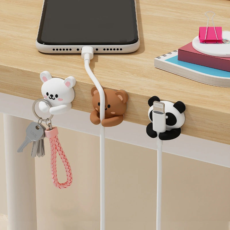 An Adorable Cable Clip for Animals, a PVC Box for Organizing Cables, a Holder for Charging Cables with a Protective Cover Designed for Managing Tables And Nightstands - Available in Various Colors!