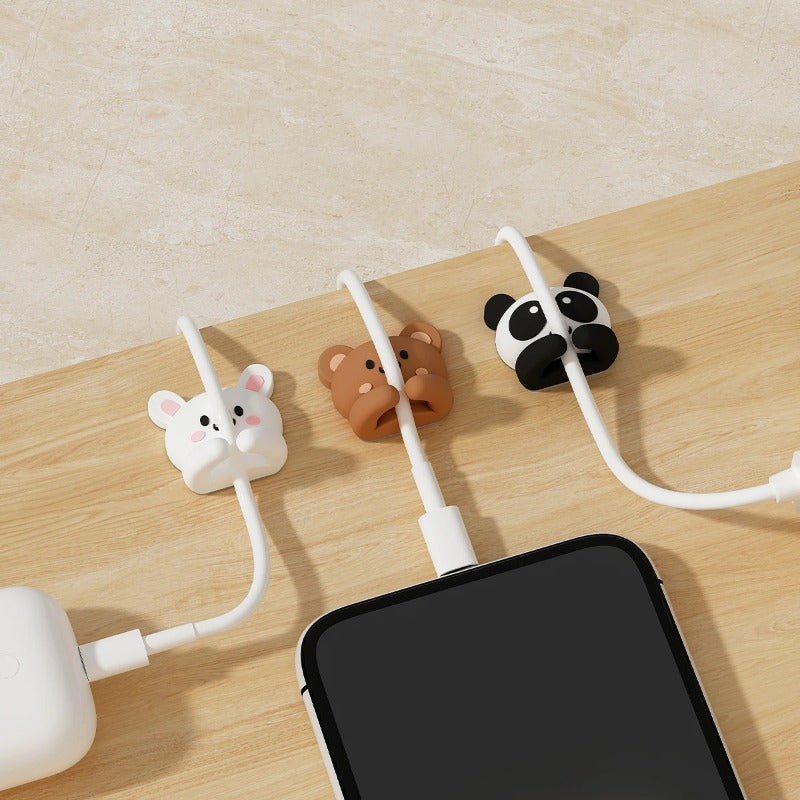 An Adorable Cable Clip for Animals, a PVC Box for Organizing Cables, a Holder for Charging Cables with a Protective Cover Designed for Managing Tables And Nightstands - Available in Various Colors!