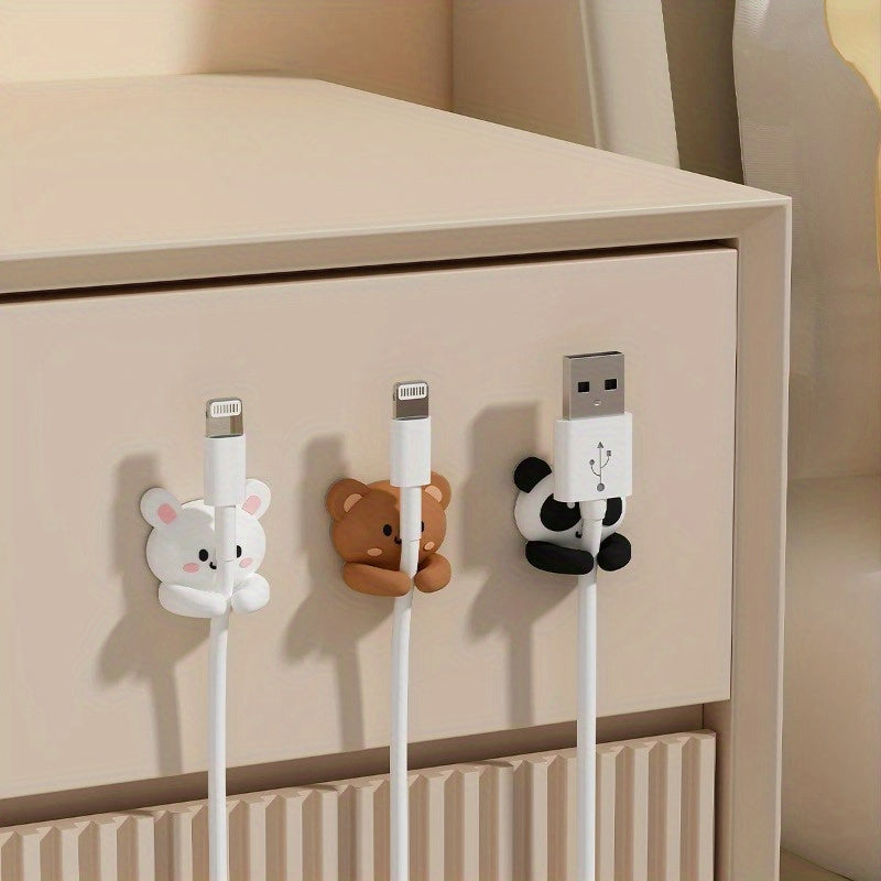 An Adorable Cable Clip for Animals, a PVC Box for Organizing Cables, a Holder for Charging Cables with a Protective Cover Designed for Managing Tables And Nightstands - Available in Various Colors!