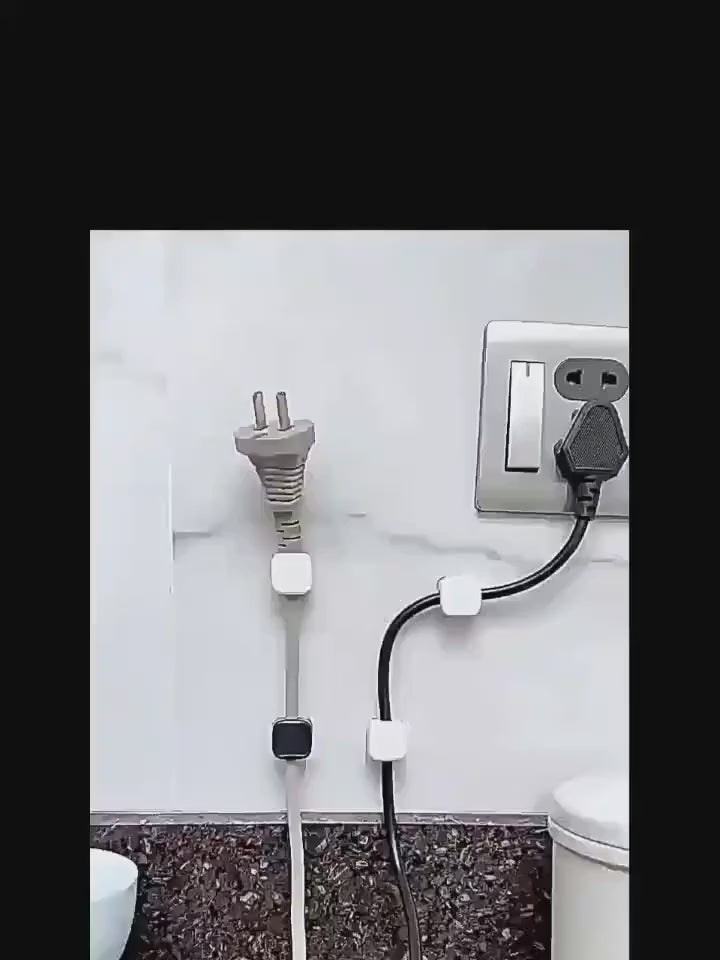 A Set of 8 Cable Organizer Clips, No Drilling Required, Cable Holder Storage Sockets, Self-adhesive Network Cable Clips, Wiring Clips, No-nail Cable Management